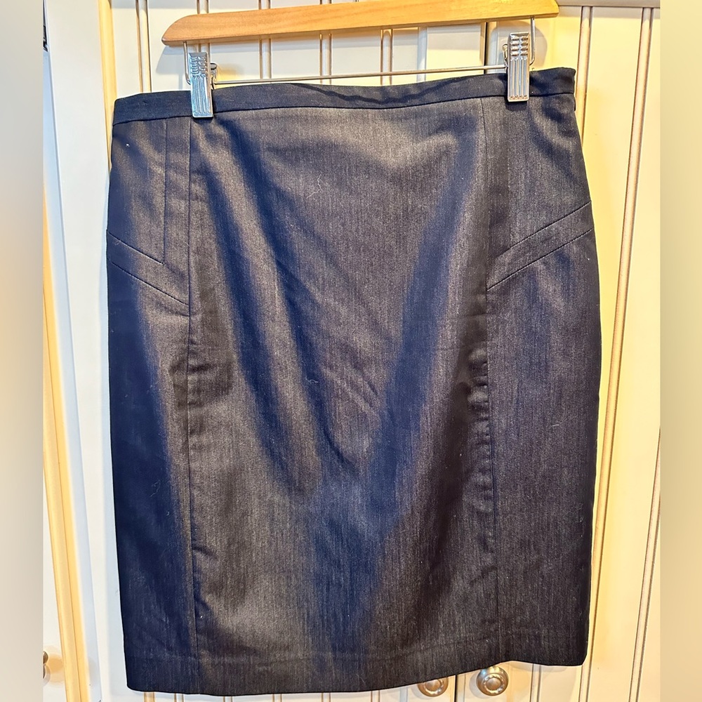 Express Design Studio High Waisted Editor Pencil Skirt in indigo, size 8